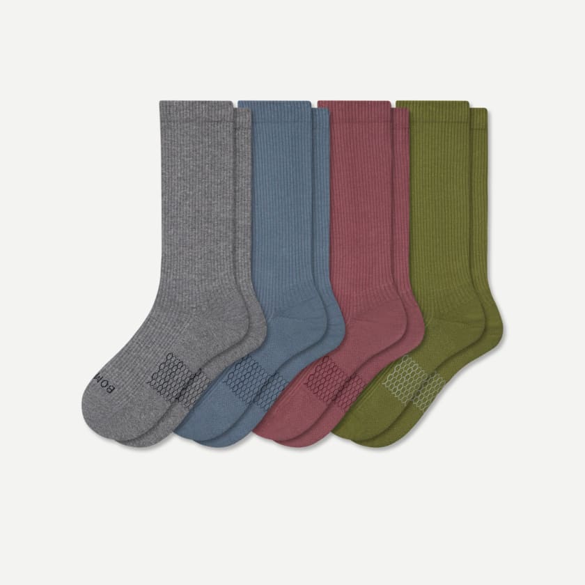 bombas Men's Modern Rib Calf Sock 4-Pack
