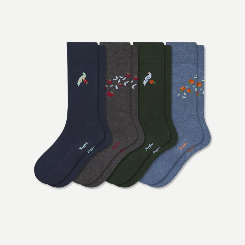 bombas Men's Paradise Dress Calf Sock 4-Pack
