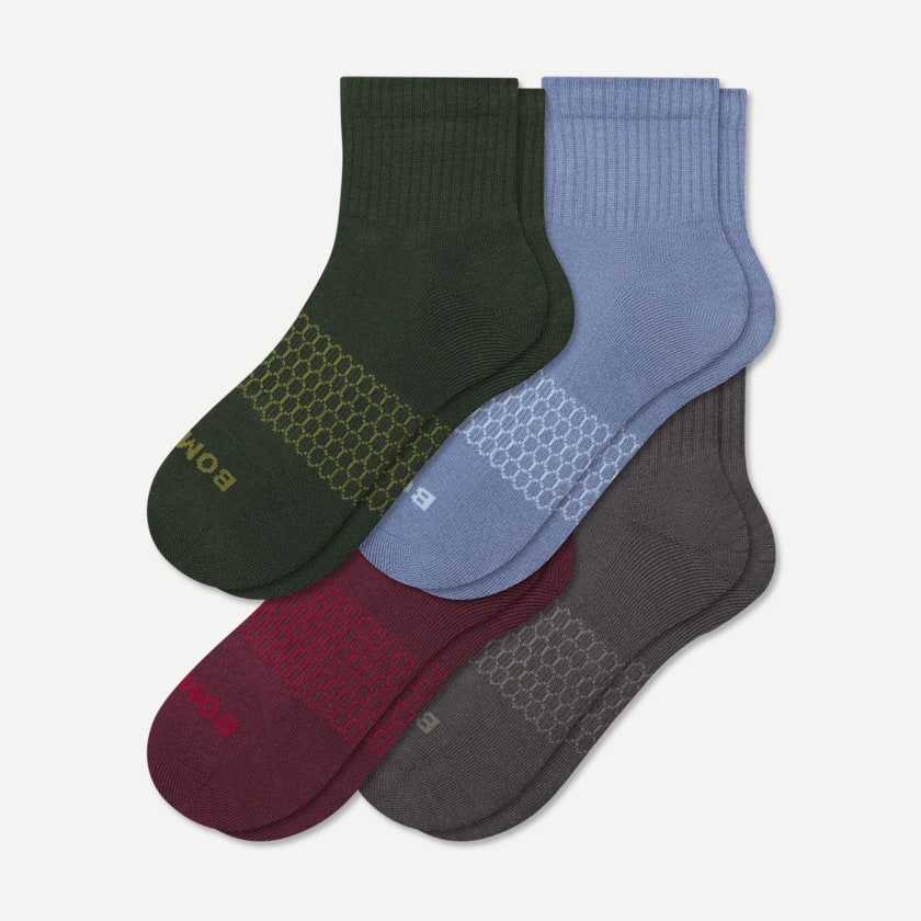 bombas Men's Quarter Sock 4-Pack