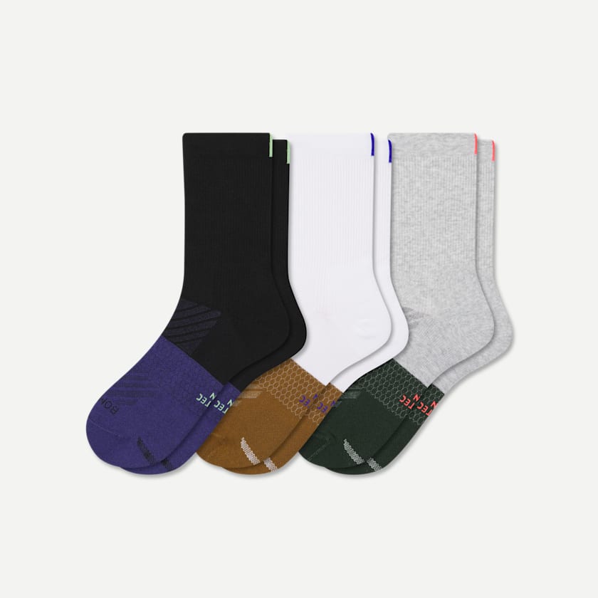 bombas Men's Running Half Calf Sock 3-Pack