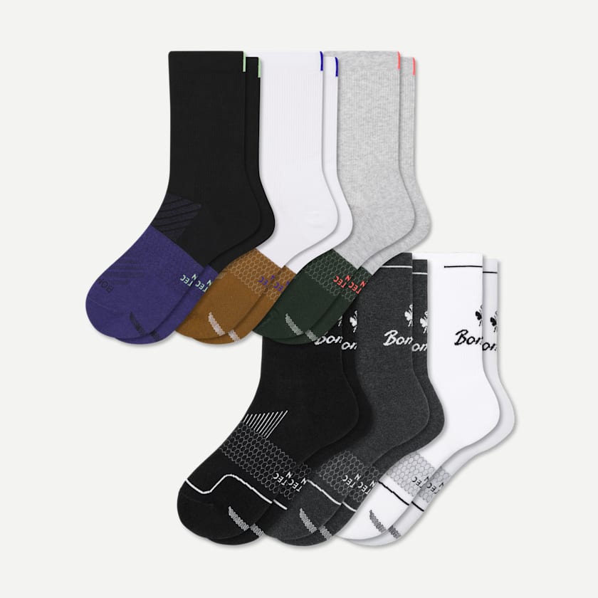 bombas Men's Running Half Calf Sock 6-Pack