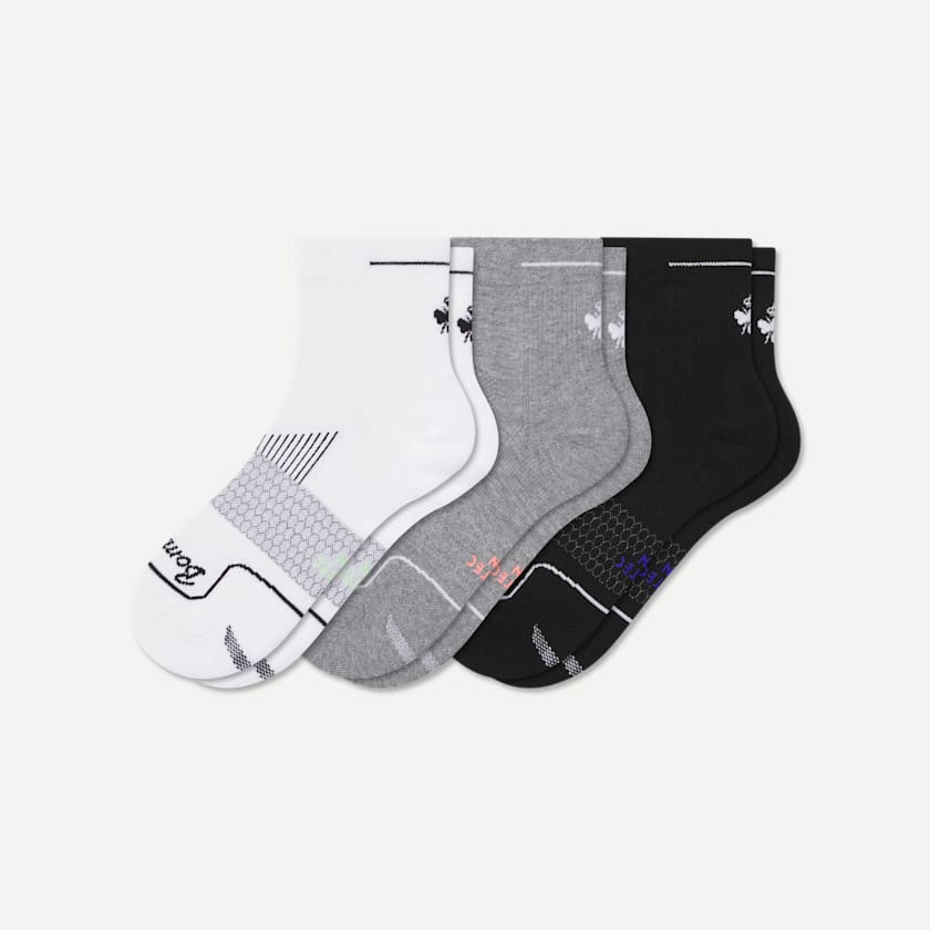 bombas Men's Running Quarter Sock 3-Pack