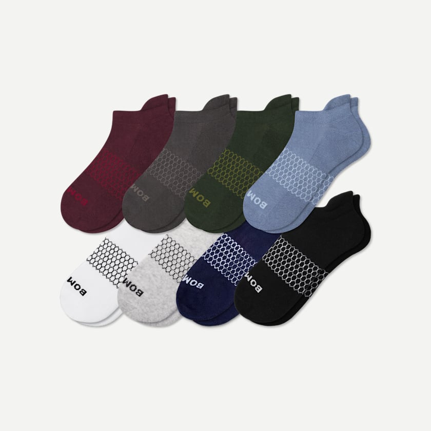 bombas Men's Solids Ankle Sock 8-Pack