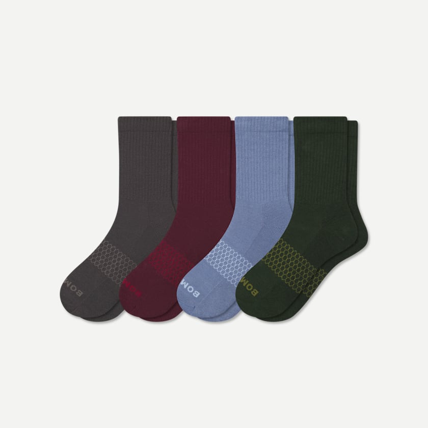 bombas Men's Solids Half Calf Sock 4-Pack