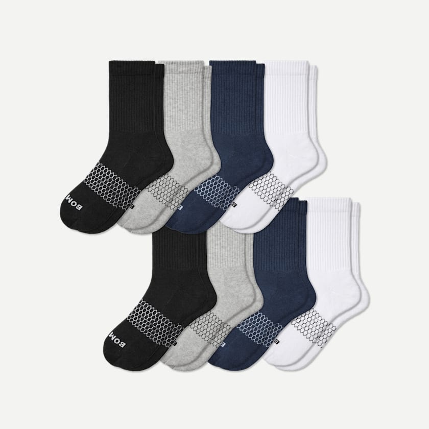 bombas Men's Solids Half Calf Sock 8-Pack
