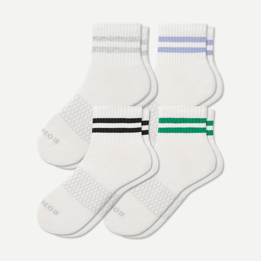bombas Men's Vintage Stripes Quarter Sock 4-Pack