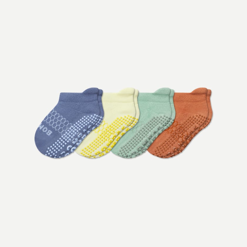 bombas Toddler Solids Gripper Ankle Sock 4-Pack