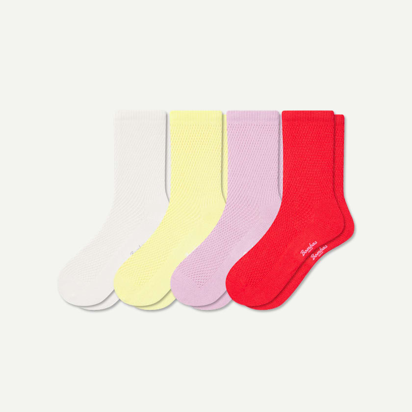 bombas Women's Open Knit Half Calf Sock 4-Pack