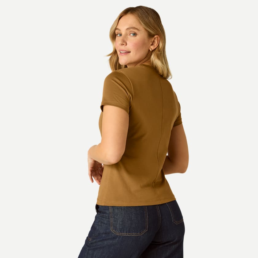 Bombas Women's Pima Cotton Slim Crew Neck T-Shirt