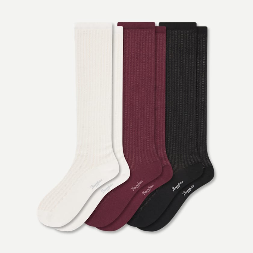 bombas Women's Pointelle Knee High Sock 3-Pack