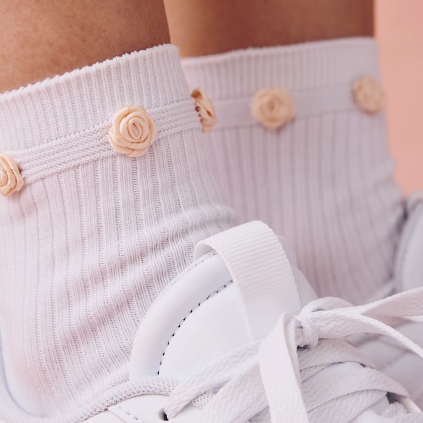 Bombas Women's Rosette True Rib Quarter Socks