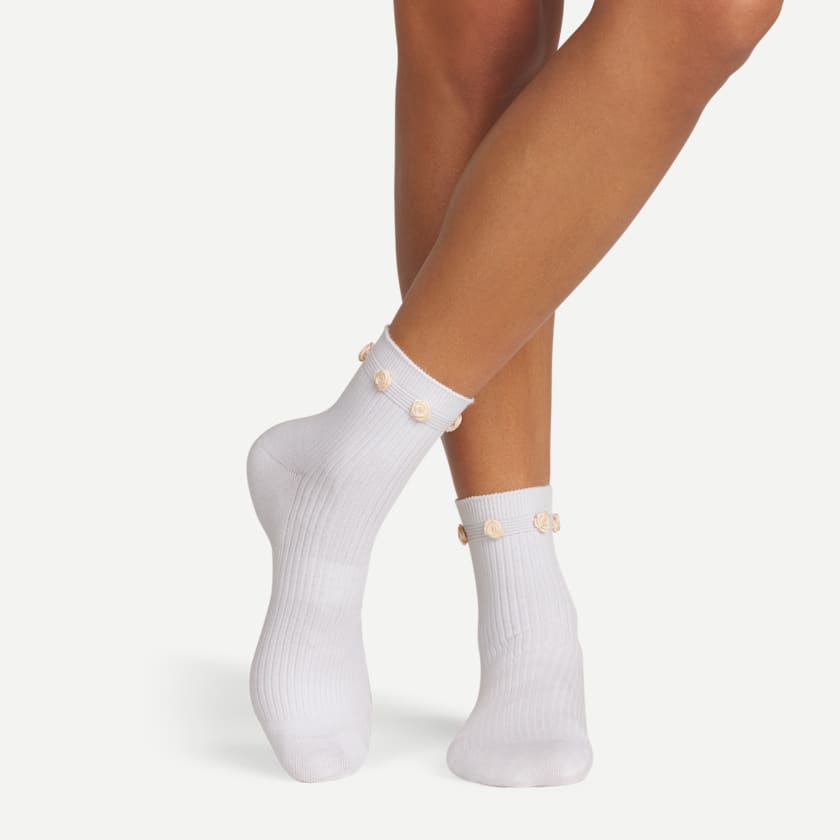 Bombas Women's Rosette True Rib Quarter Socks