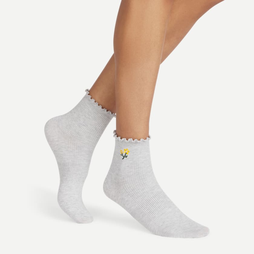 Bombas Women's Ruffle Rib Quarter Socks