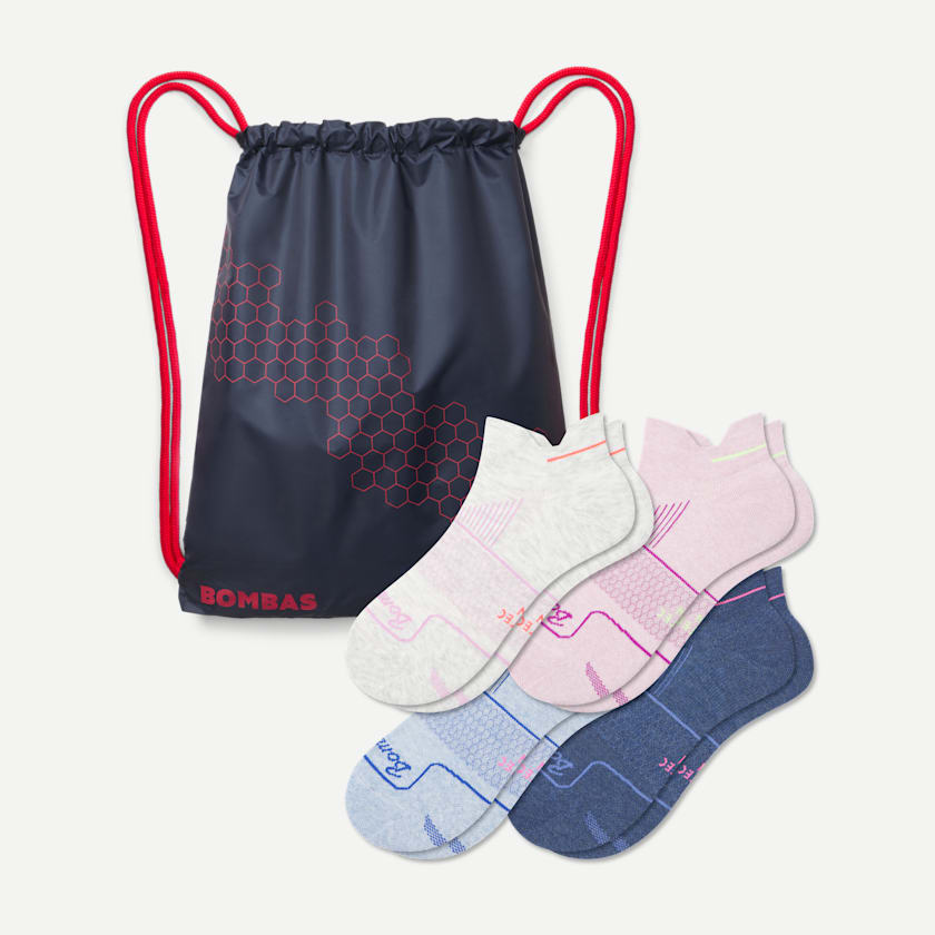 bombas Women's Running Ankle Sock 4-Pack Gift Bag