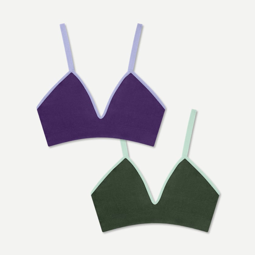 bombas Women's Seamless Triangle Bralette 2-Pack