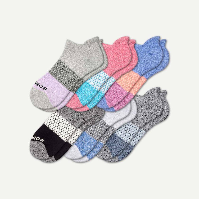 bombas Women's Tri-Block Ankle Sock 6-Pack