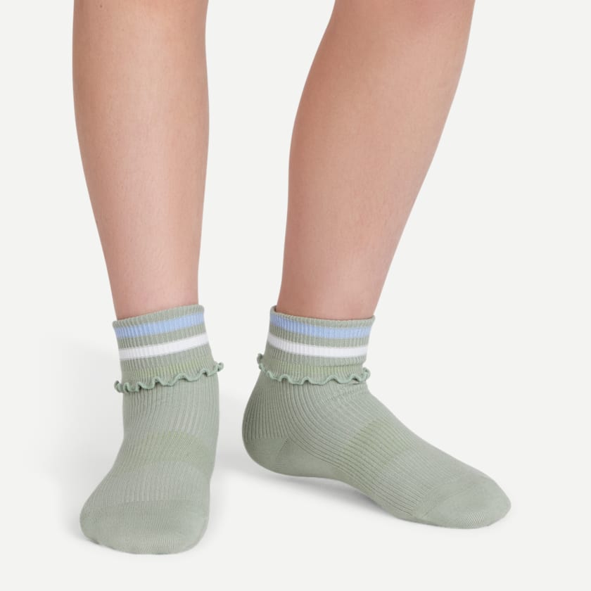 Bombas Youth Foldover Ruffle Quarter Sock 8-Pack