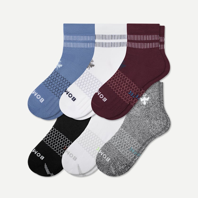 bombas Men's All-Purpose Performance Quarter Sock 6-Pack