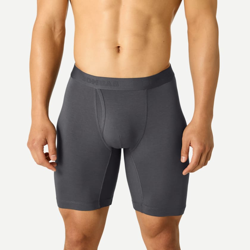 Bombas Men's Cotton Modal Blend Long Boxer Brief 8" 6-Pack