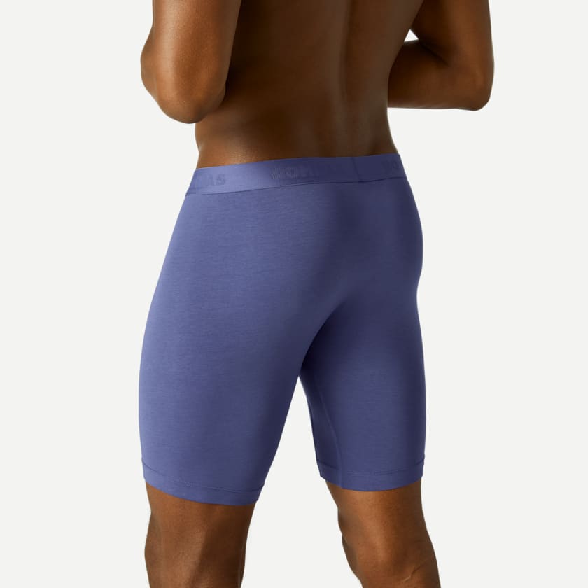 Bombas Men's Cotton Modal Blend Long Boxer Brief 8" 6-Pack