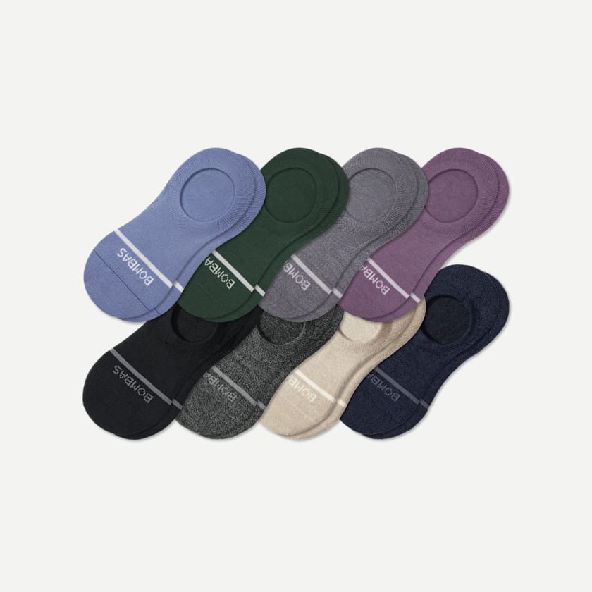 bombas Men's Lightweight Merino Wool Blend No Show Sock 8-Pack