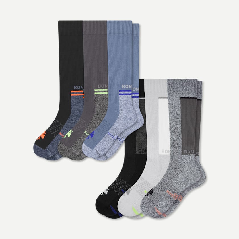 bombas Men's Performance Compression Sock 6-Pack (20-30mmHg)