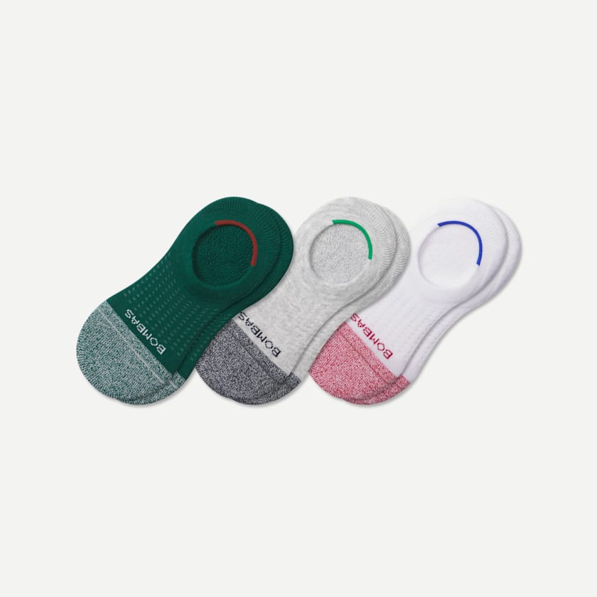 bombas Men's Performance Cushioned No Show Sock 3-Pack