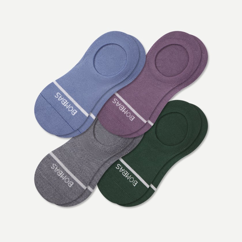 bombas Women's Lightweight Merino Wool Blend No Show Sock 4-Pack