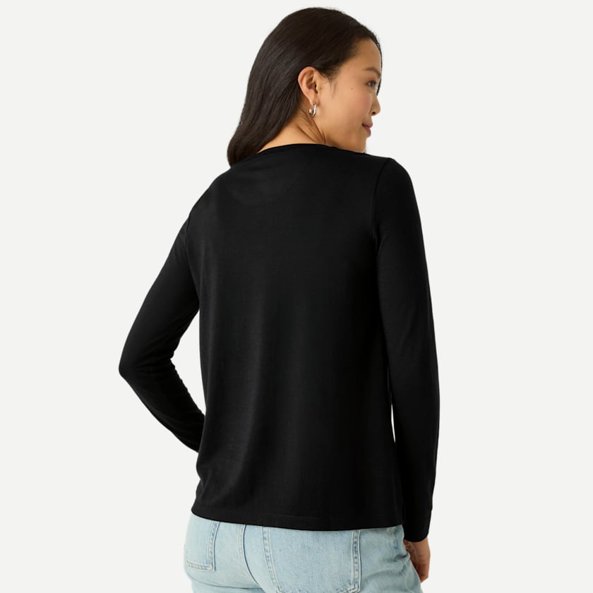 Bombas Women's Merino Wool Blend Crew Neck Long Sleeve T-Shirt 3-Pack