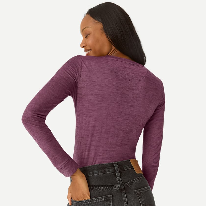 Bombas Women's Merino Wool Blend Crew Neck Long Sleeve T-Shirt