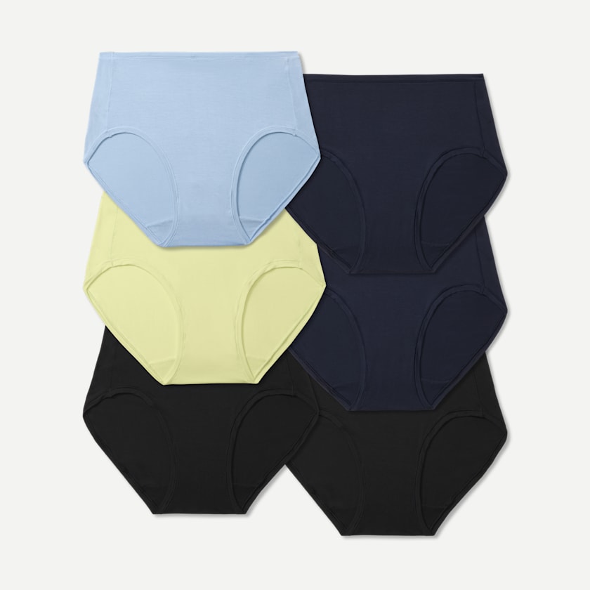 bombas Women's Super Soft High Rise Full Brief 6-Pack