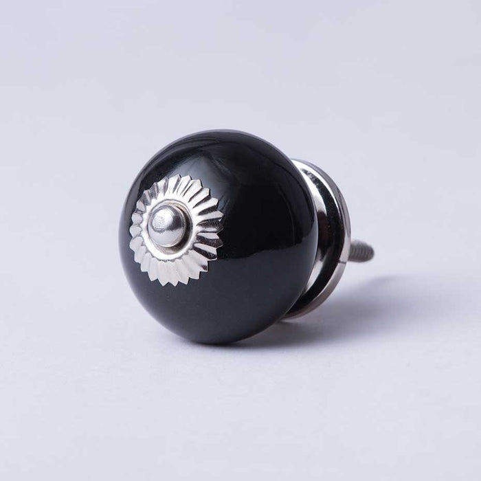 Bombay Duck Bonbon Ceramic Round Knob Black