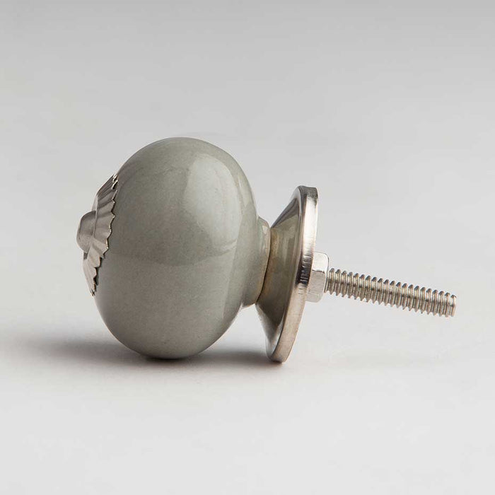 Bombay Duck Bonbon Ceramic Round Knob Dove Grey