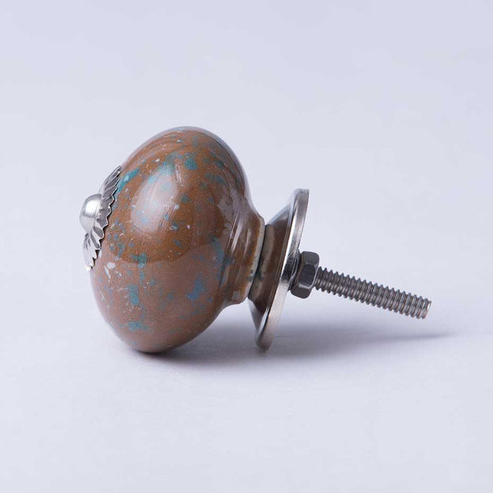 Bombay Duck Calico Ceramic Door Knob Brown Speckle