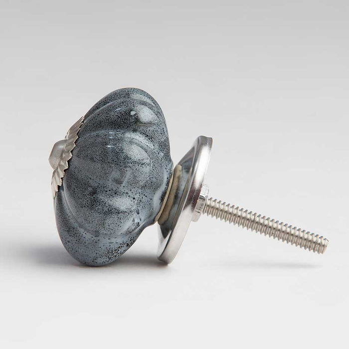 bombay duck Ceramic Flower Knob Grey/Black