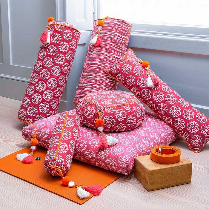 Bombay Duck Chattra Oval Bolster Fuchsia Kikri