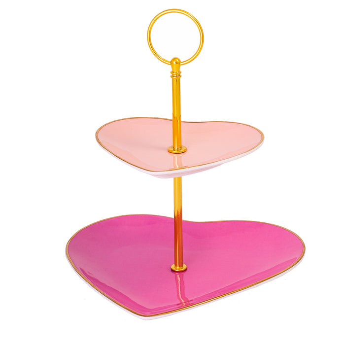 Bombay Duck Darling Two Tier Heart Cake Stand