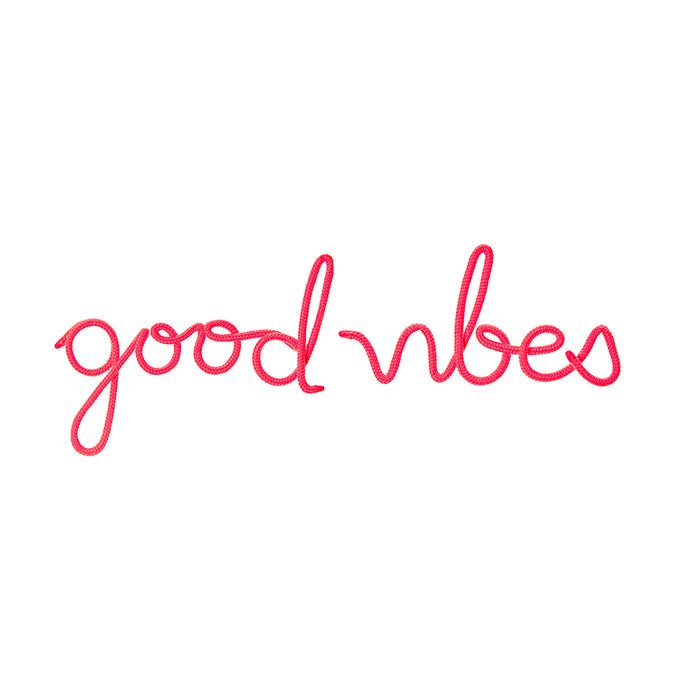 Bombay Duck Good Vibes Rope Words Neon Coral