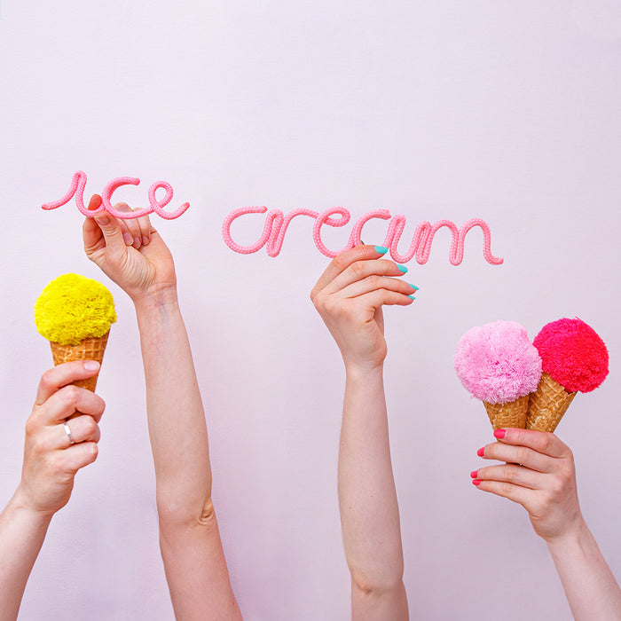 bombay duck Ice Cream Rope Word Pale Pink