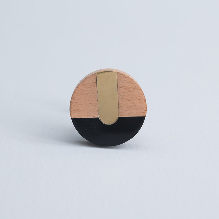 bombay duck Pachy Black/Curved Brass/Wood Knob