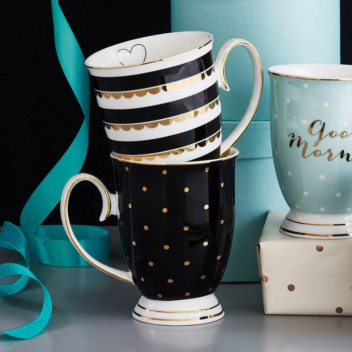 Bombay Duck Scalloped Mug Black & Gold