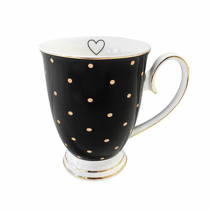 Bombay Duck Spotty Mug Black With Gold Spots