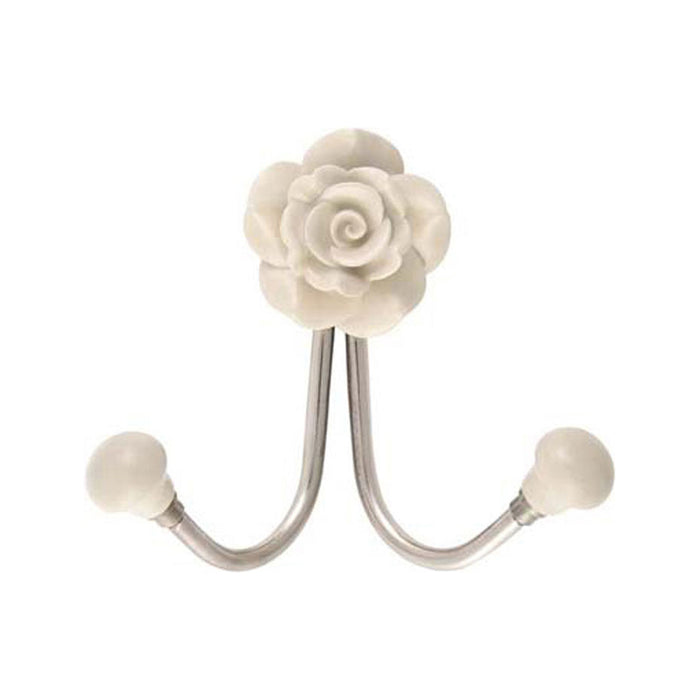 bombay duck Vintage Rose Double Ceramic Hook