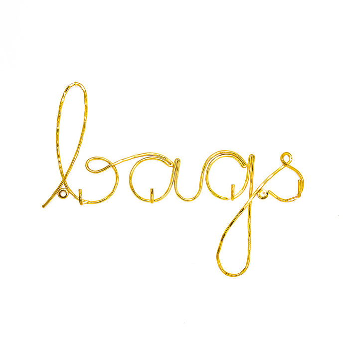 bombay duck Wire Bags Hooks Hammered Finish Gold