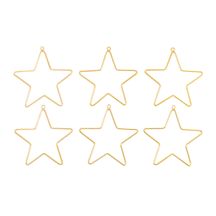 Bombay Duck Wire Stars Gold Set Of 6