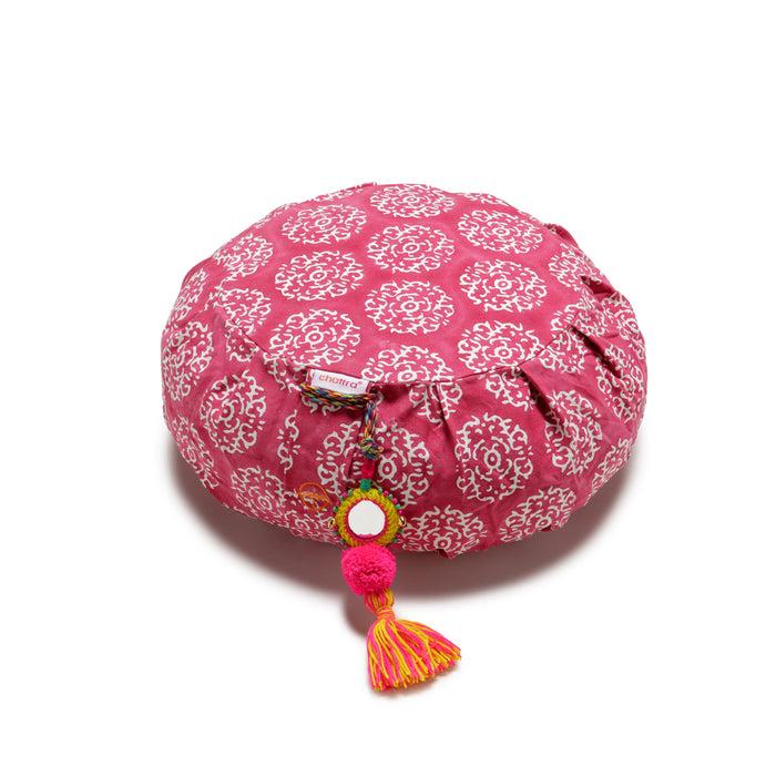 Bombay Duck Chattra Zafu Meditation Cushion Fuchsia Suzani