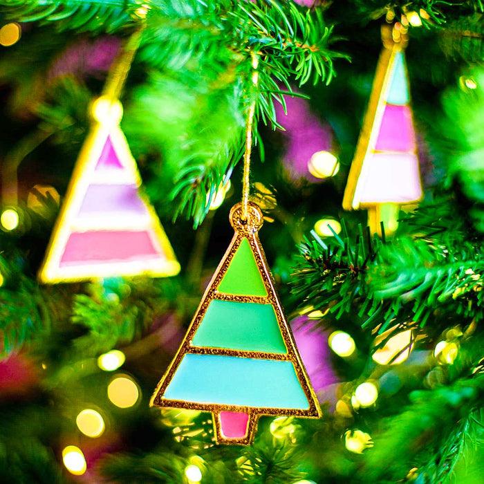 Bombay Duck Christmas Tree Enamel Decorations Set Of 3