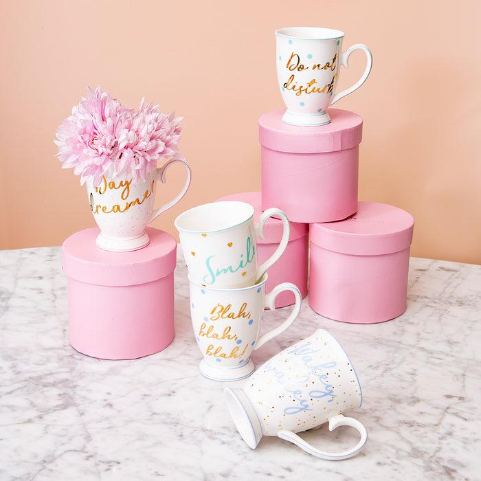 Bombay Duck Do Not Disturb Mug With Spots Gold/ Mint