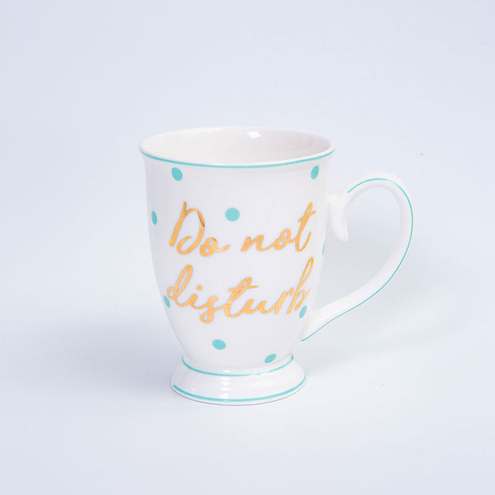 Bombay Duck Do Not Disturb Mug With Spots Gold/ Mint