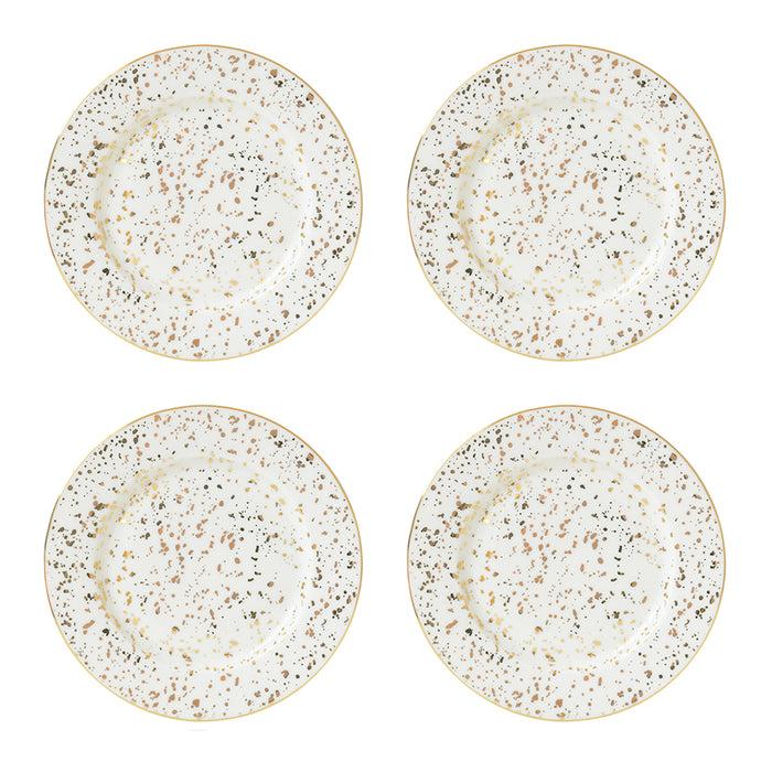 Bombay Duck Enchante Speckled Gold Tea Plates Set Of 4